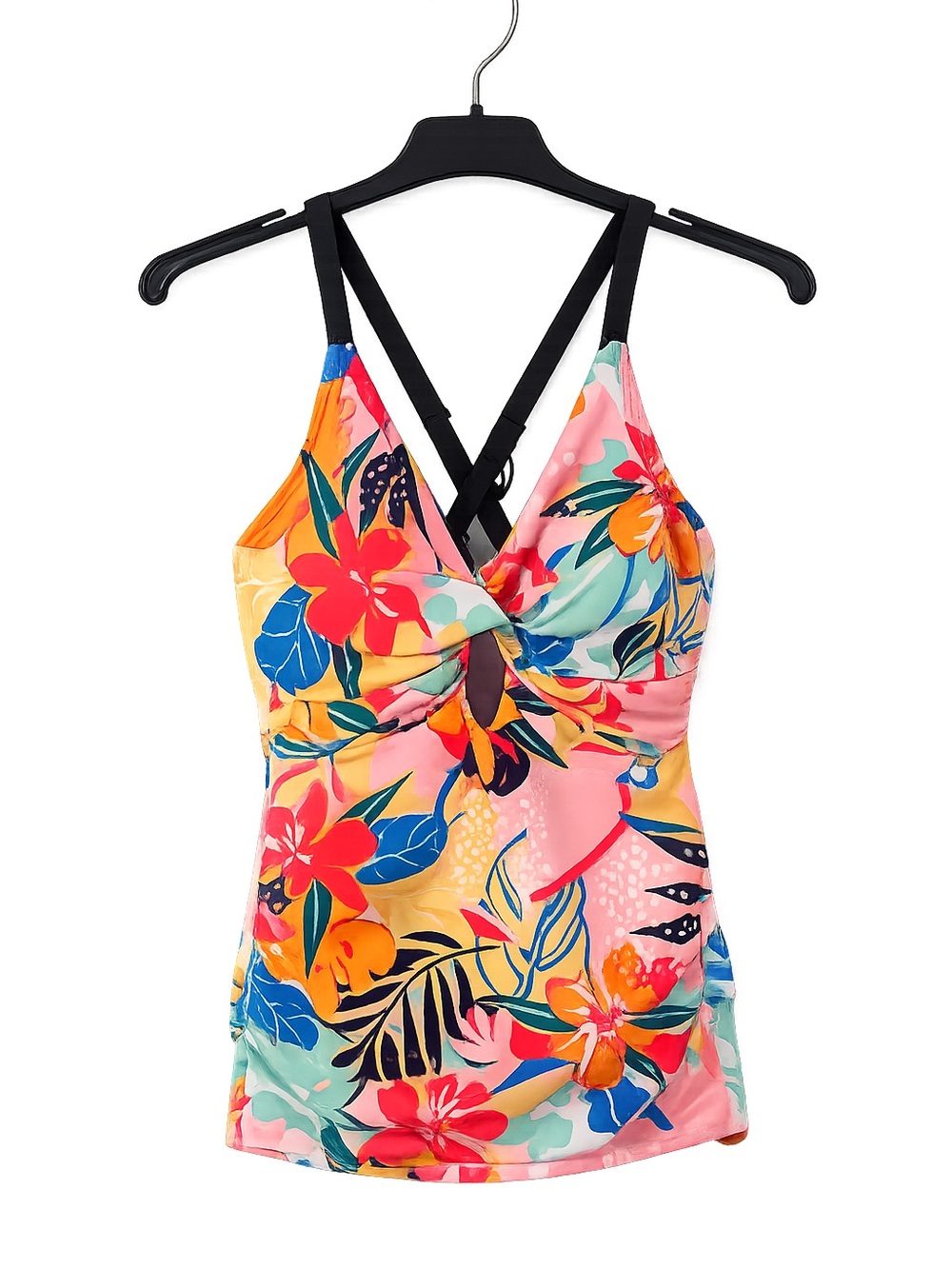 Talisea Tropical Floral Twist Front Tankini Swim Top NWT Size Small